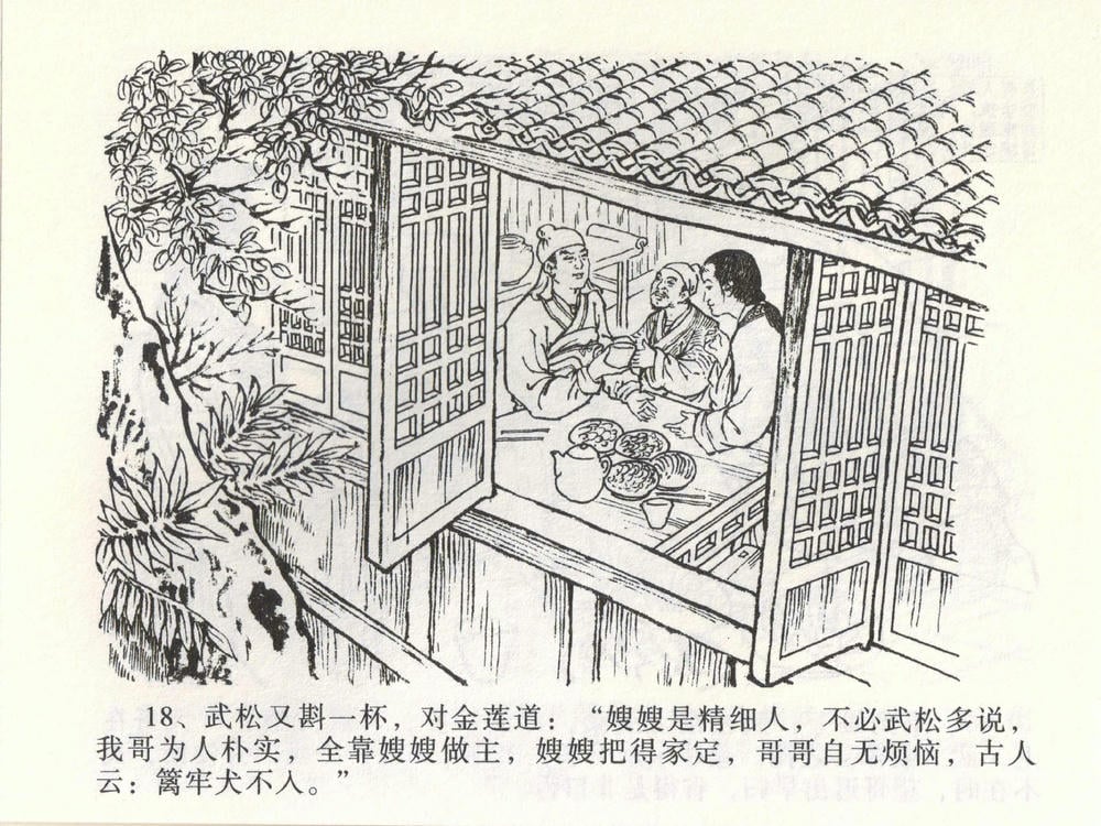 《《金瓶梅全传 ▪ 茶坊戏金莲》02  兰陵笑笑声 中国文苑出版社》连环画第20页