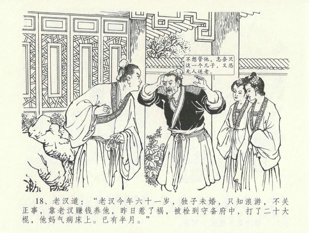 《《金瓶梅全传 ▪ 怒摔雪狮子》31 兰陵笑笑声 中国文苑出版社》连环画第21页